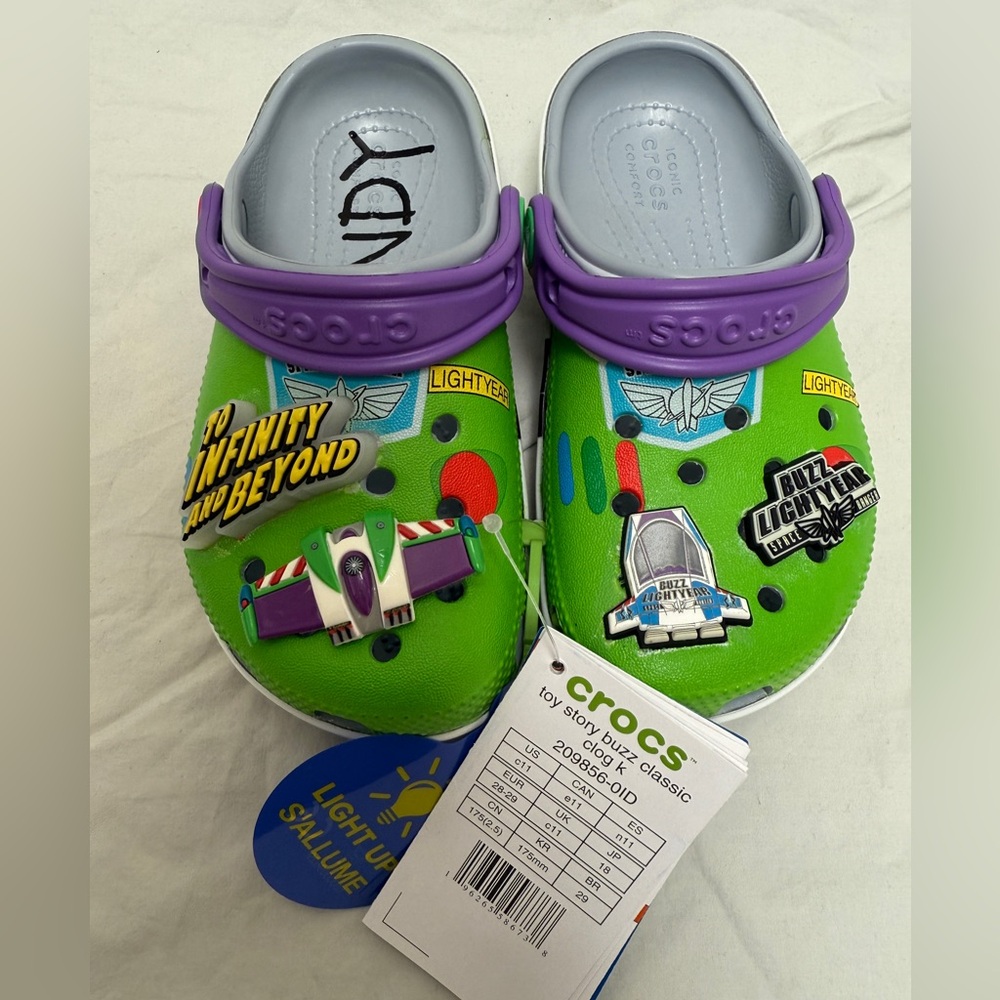 Crocs Kids Disney Toy Story Buzz Lightyear clogs, size 11